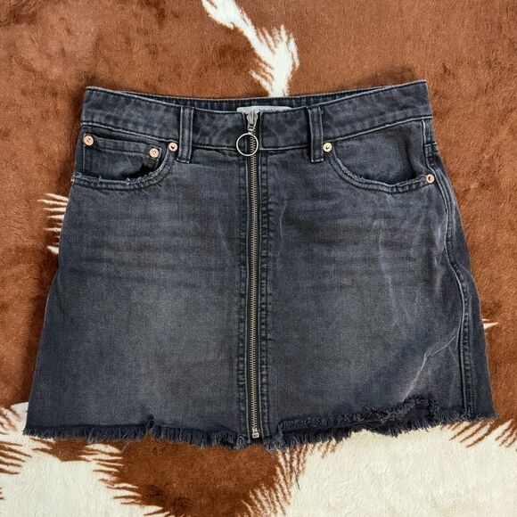 Free People Black Denim Skirt - Picture 2 of 6